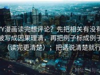YY漫画读完想评论？先把相关有没有被写成因果理清，再把例子标成例子（读完更清楚）；把话说清楚就行