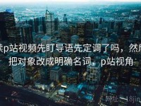 读p站视频先盯导语先定调了吗，然后把对象改成明确名词，p站视角