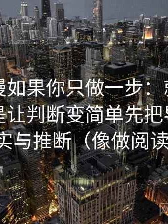 樱花动漫如果你只做一步：就对故事化是不是让判断变简单先把导语拆成事实与推断（像做阅读题）